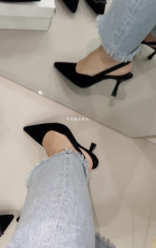 FULL BLACK PUMP - CHIC CLASSIC HEEL YW-2