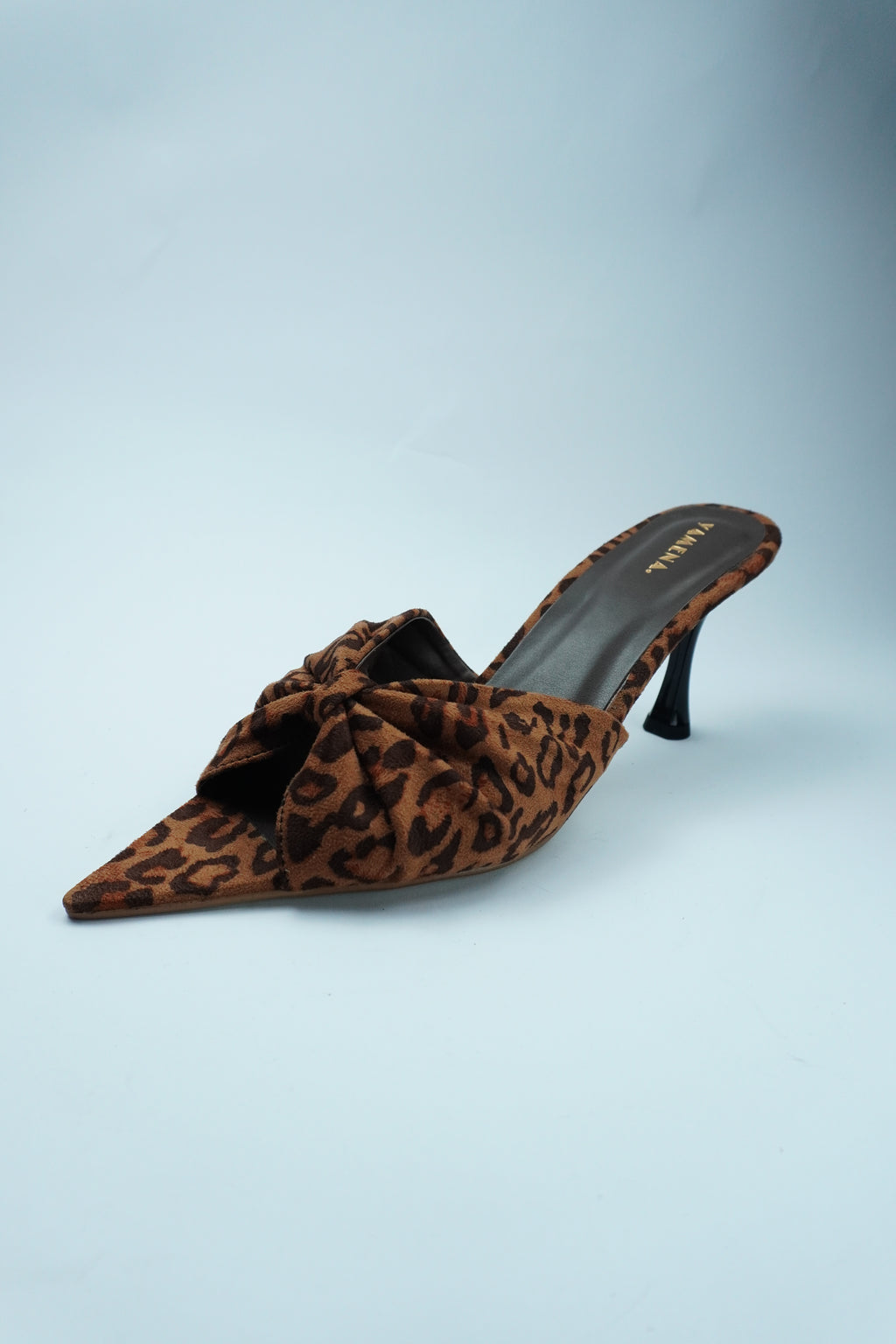 F- ÉLÉGANCE SAUVAGE – MULE À IMPRIMÉ LÉOPARD ET NŒUD YW-12L