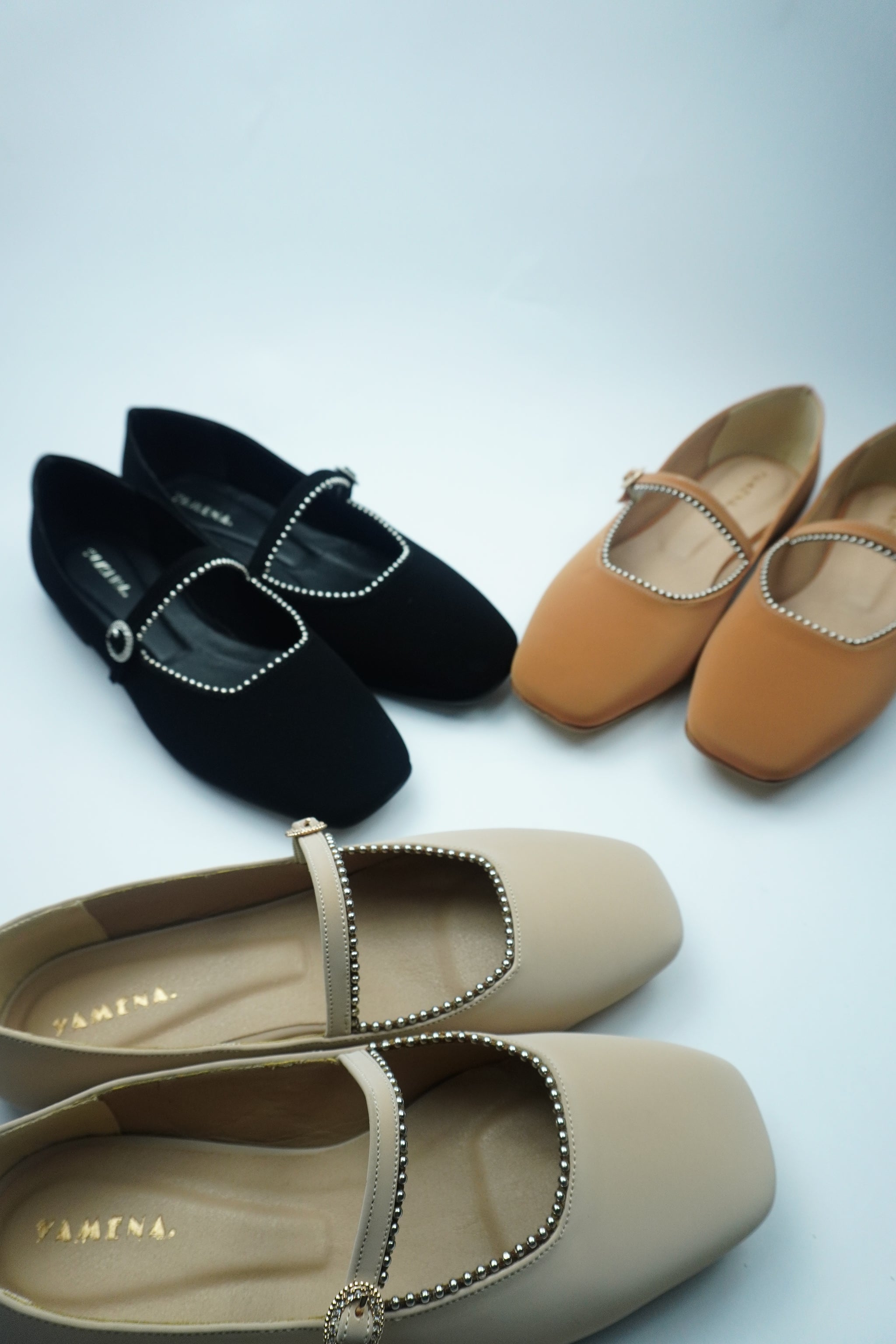 A- BALLERINE ÉLÉGANCE – BRIDE ORNÉE DE STRASS YW-11.