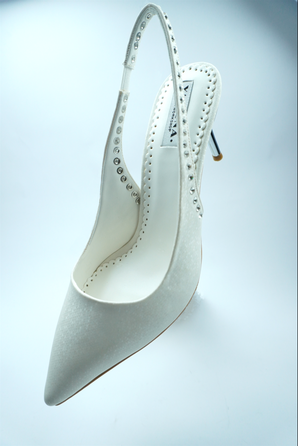 S- BRIDE SHOE ESCARPIN GLAMOUR – TALON AIGUILLE ET BRIDE AJOURÉE YW-8B